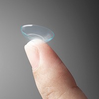 Smart contact lens psd new technology on fingertip
