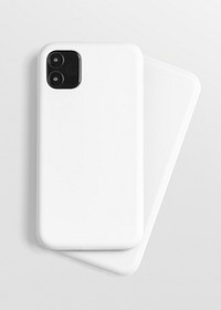 White smartphone case mockup psd product showcase back view