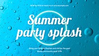 Pool party templated editable blue presentation psd