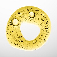 Yellow oil liquid bubble macro psd cosmetic product