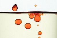 Abstract background orange oil bubble in water wallpaper
