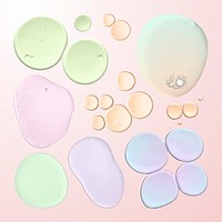 Abstract oil liquid bubble macro shot pastel vector set