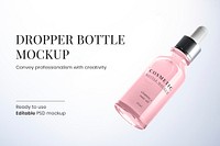 Dropper bottle mockup psd ready to use for beauty and skincare