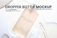 Dropper bottle mockup psd ready to use for beauty and skincare