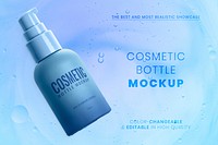 Cosmetic bottle mockup psd ready to use skincare packaging 