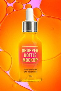 Beauty dropper bottle mockup psd product packaging for skincare