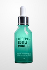 Beauty dropper bottle mockup psd product packaging for skincare