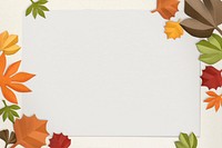 Paper craft leaf frame psd mockup in autumn tone