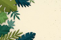 Paper craft leaf border psd in spring tone