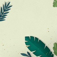 Paper craft leaf border psd in spring tone