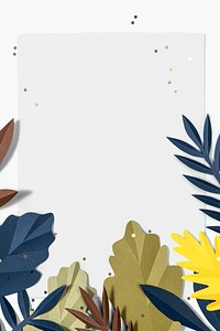 Paper craft leaf frame psd mockup