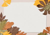 Paper craft leaf frame psd mockup