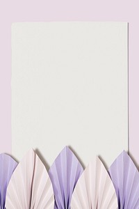 Paper craft leaf frame psd mockup