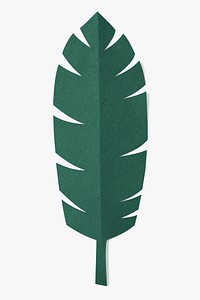 Banana leaf in paper craft style