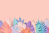 Paper craft leaf border psd