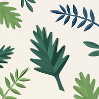 Paper craft leaf pattern psd in spring tone