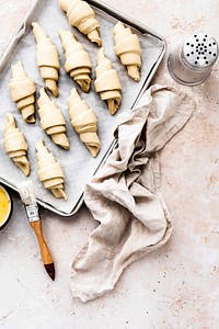 Croissant baking preparation food photography