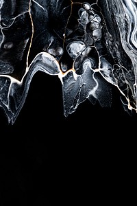 Black liquid marble background abstract flowing texture experimental art