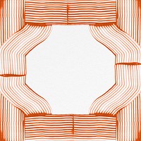 DIY raked textured frame psd in orange experimental abstract art