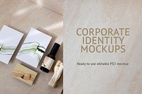 Abstract corporate identity mockup psd for beauty product packaging