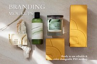 Abstract packaging branding mockup psd for aromatic brands