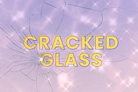 Cracked glass effect psd with purple background