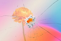 Broken glass psd effect gradient flower background