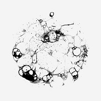 Black bubble art psd element graphic