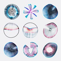 Aesthetic abstract chromatography art psd element set