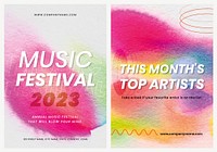 Chromatography colorful music template vector event ad poster dual set