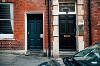 Exterior view of a British townhouse facade