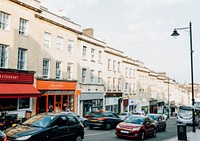 Rows of shops in a British district