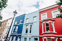Colorful apartments in the streets of London