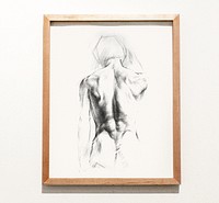 Framed sketch of a man&#39;s back