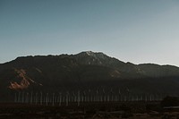 Wind farm by the mountains