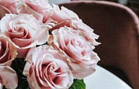 Closeup of a pink rose bouquet