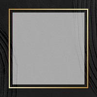 Gold frame vector on black textured background