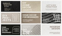 Textured blog banner template vector for interior company