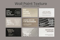 Textured blog banner template psd for interior company set