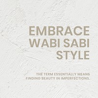 Textured social media template vector with embrace wabi sabi style text