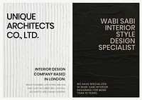 Minimal textured poster template vector for interior company dual set