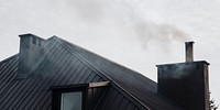 Black smoke from a chimney