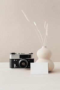Blank business card with camera