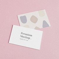 Business cards on pink background mockup