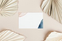 Business cards with dried palm leaves mockup