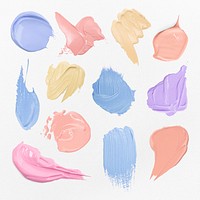 Colorful paint smear textured psd brush stroke creative art graphic collection