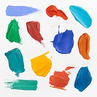 Colorful paint smear textured psd brush stroke creative art graphic collection