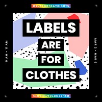 LGBTQ template vector with labels are for clothes quote for social media post