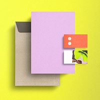 Corporate identity mockup psd, colorful branding set