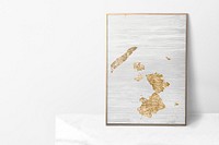 Frame mockup psd, gold textured white paint background